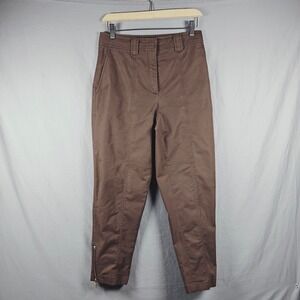 Purification Garcia Women's Brown Cargo Pants with Zipper Ankle Detail Sz 36